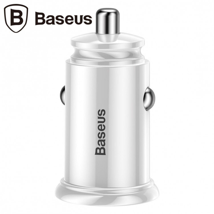 Автомобильное зарядное устройство Baseus Circular 30W Dual QC3.0 Quick Charger (белый)