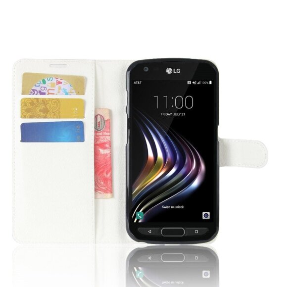 Чехол с визитницей для LG X venture M710DS (белый)