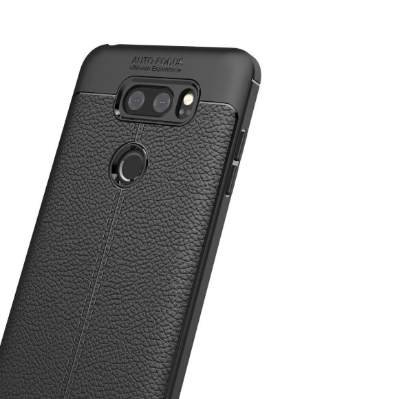 Чехол-накладка Litchi Grain для LG V30 (черный)