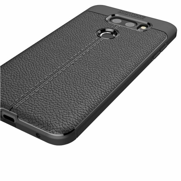 Чехол-накладка Litchi Grain для LG V30 (черный)