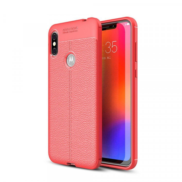 Чехол-накладка Litchi Grain для Motorola One Power (P30 Note) (красный)