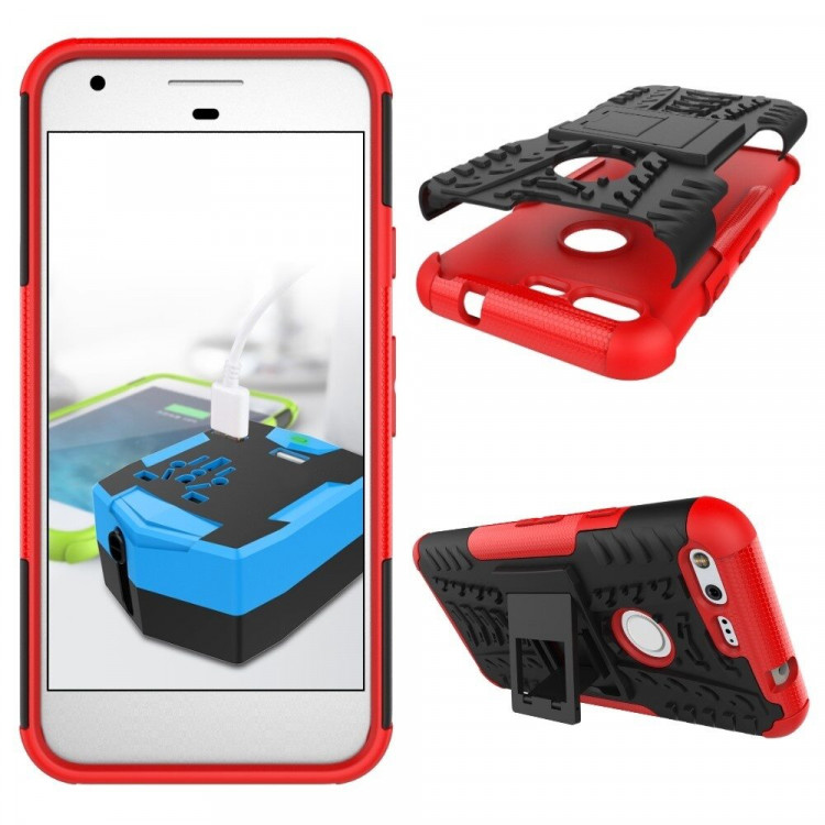 Чехол Hybrid Armor для Google Pixel (черный + красный)