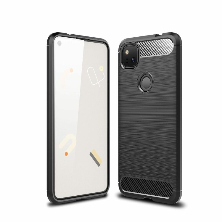 Чехол-накладка Carbon Fibre для Google Pixel 4a (черный)