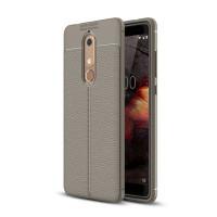 Чехол-накладка Litchi Grain для Nokia 5.1 (серый)