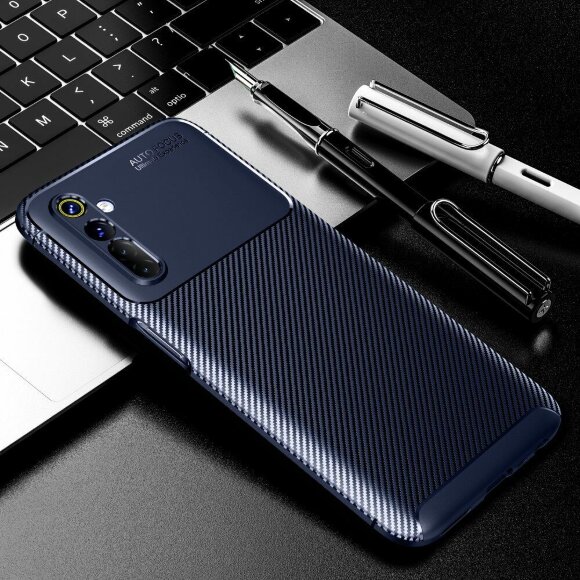 Чехол-накладка Resistant Carbon для Realme 6 / Realme 6S (темно-синий) Чехол-накладка Resistant Carbon для Realme 6 / Realme 6S (темно-синий)