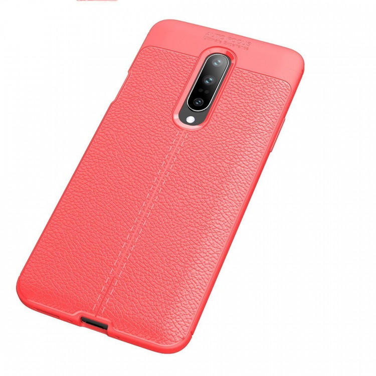 Чехол-накладка Litchi Grain для OnePlus 7 Pro (красный)