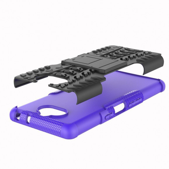 Чехол Hybrid Armor для Sony Xperia 10 (черный + фиолетовый)