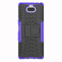Чехол Hybrid Armor для Sony Xperia 10 (черный + фиолетовый)