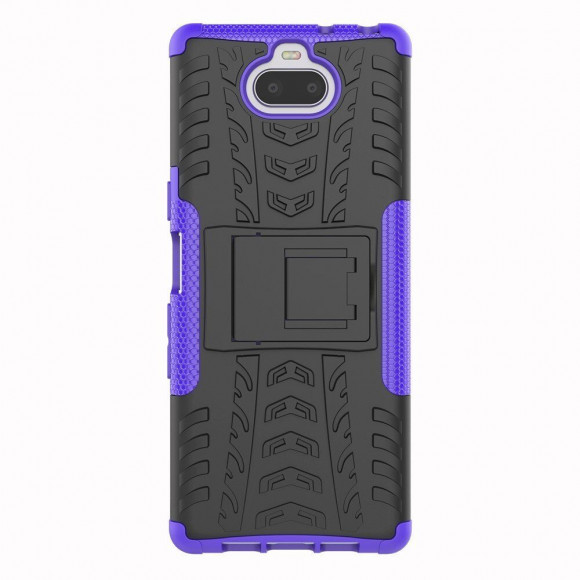Чехол Hybrid Armor для Sony Xperia 10 (черный + фиолетовый)