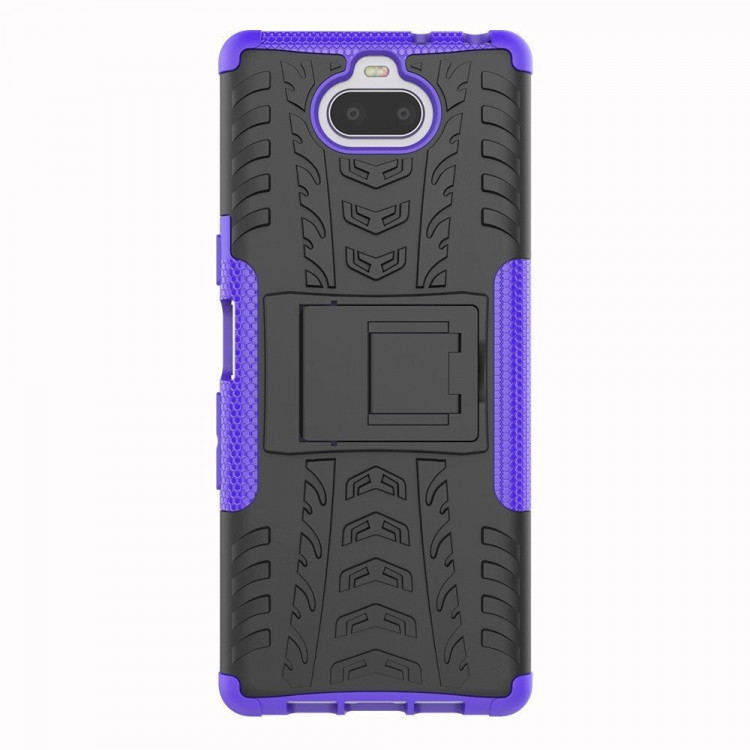 Чехол Hybrid Armor для Sony Xperia 10 (черный + фиолетовый)
