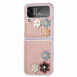 Чехол 3D Flower для Samsung Galaxy Z Flip 4 (розовый)
