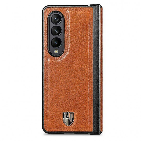 Чехол из натуральной кожи для Samsung Galaxy Z Fold4 (коричневый)