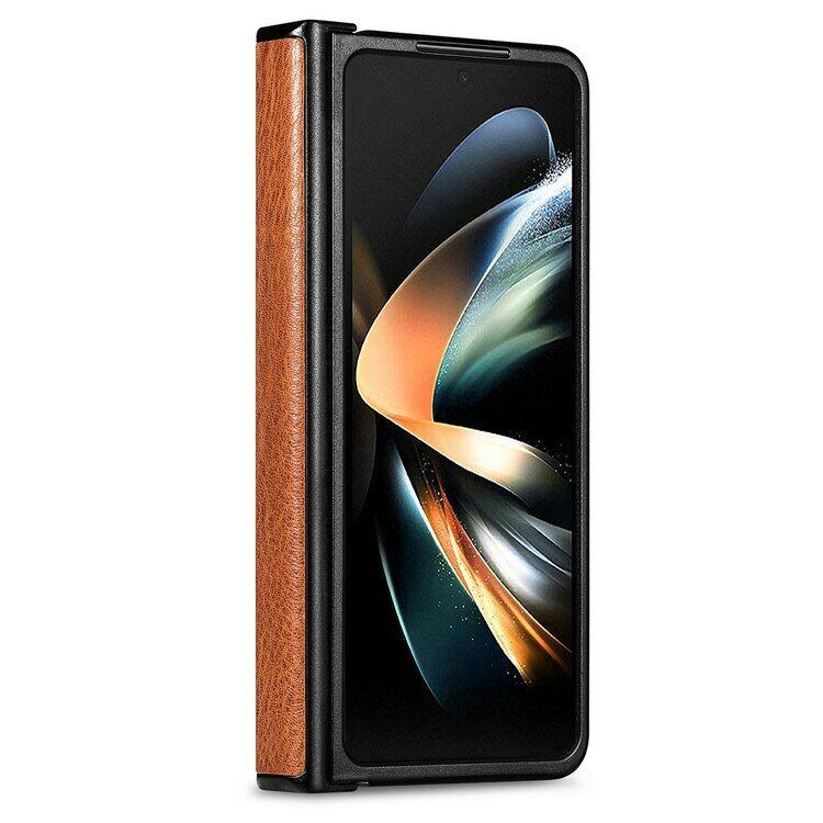 Чехол из натуральной кожи для Samsung Galaxy Z Fold4 (коричневый)
