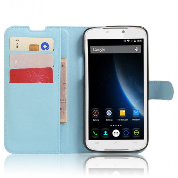 Чехол с визитницей для DOOGEE X6 / X6 Pro (голубой) Чехол с визитницей для DOOGEE X6 / X6 Pro (голубой)