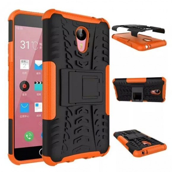 Чехол Hybrid Armor для Meizu M2 Note (черный + оранжевый)