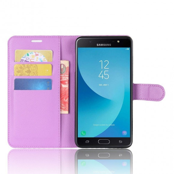 Чехол с визитницей для Samsung Galaxy J7 Max (фиолетовый)