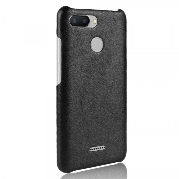 Чехол Litchi Texture для Xiaomi Redmi 6 (черный)