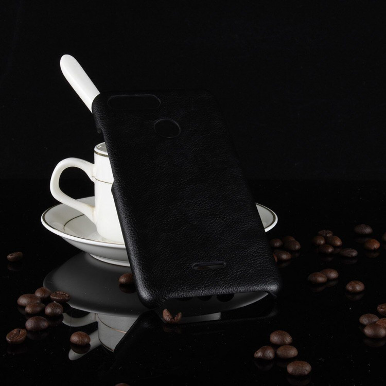 Чехол Litchi Texture для Xiaomi Redmi 6 (черный)