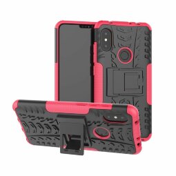Чехол Hybrid Armor для Xiaomi Redmi Note 6 Pro (черный + розовый)