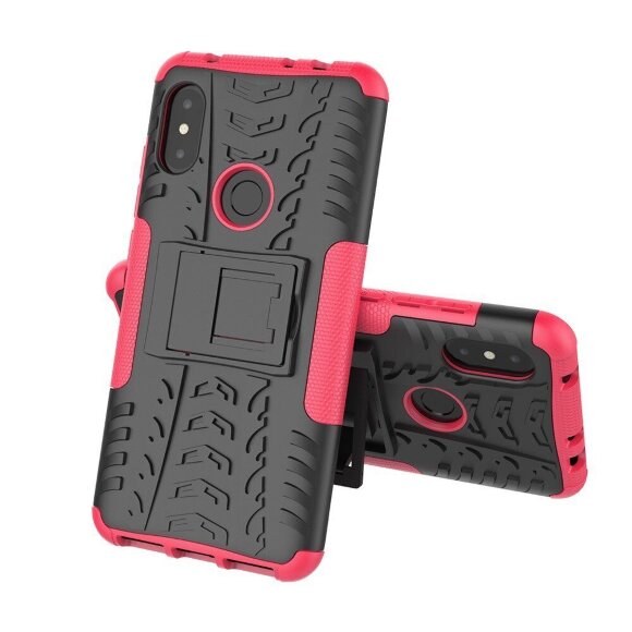 Чехол Hybrid Armor для Xiaomi Redmi Note 6 Pro (черный + розовый)