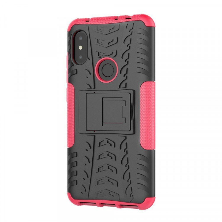 Чехол Hybrid Armor для Xiaomi Redmi Note 6 Pro (черный + розовый)
