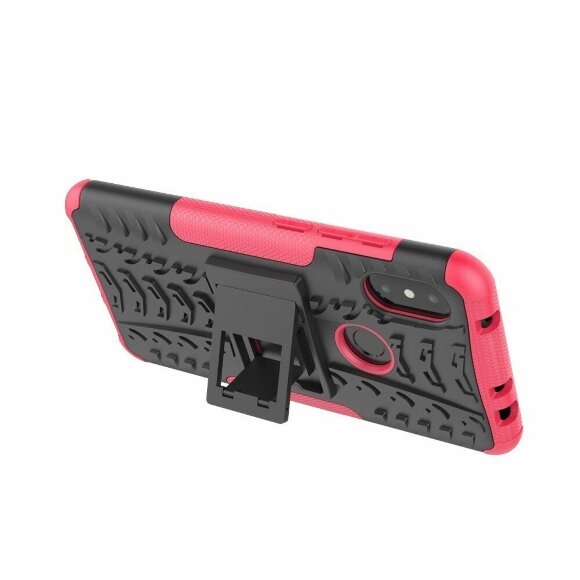 Чехол Hybrid Armor для Xiaomi Redmi Note 6 Pro (черный + розовый)