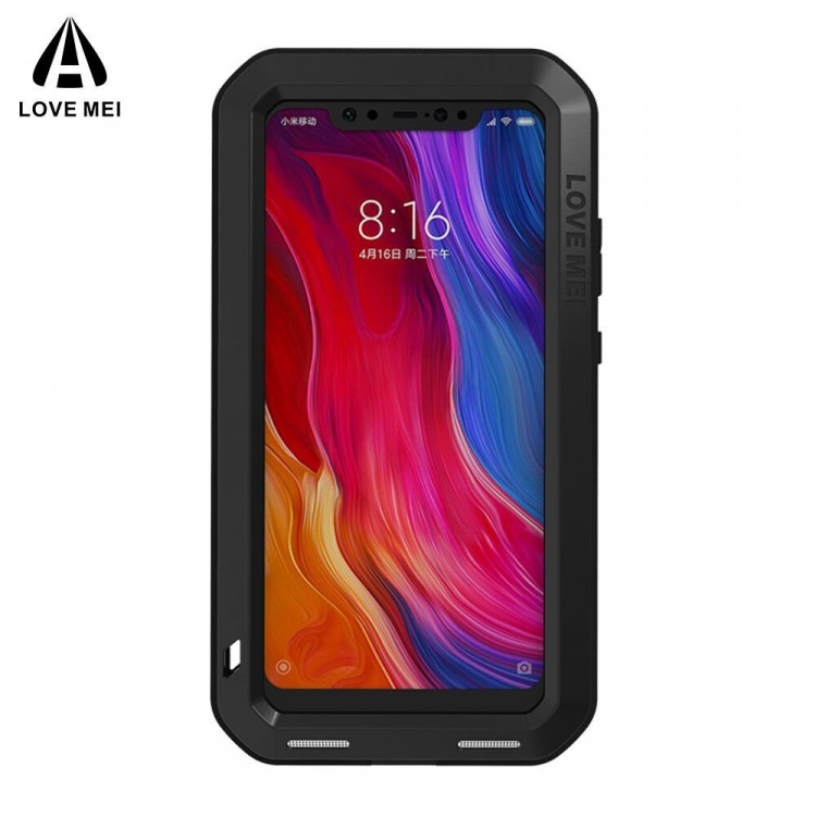 Гибридный чехол LOVE MEI для Xiaomi Mi 8 (черный)