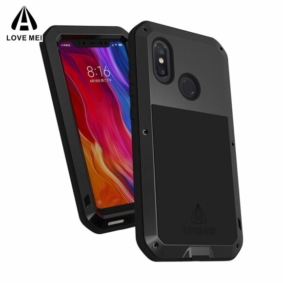 Гибридный чехол LOVE MEI для Xiaomi Mi 8 (черный) Гибридный чехол LOVE MEI для Xiaomi Mi 8 (черный)