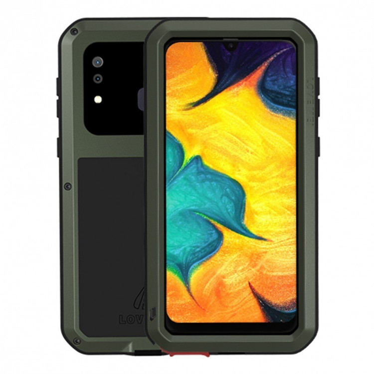 Гибридный чехол LOVE MEI для Samsung Galaxy A30 / Galaxy A20 (темно-зеленый)