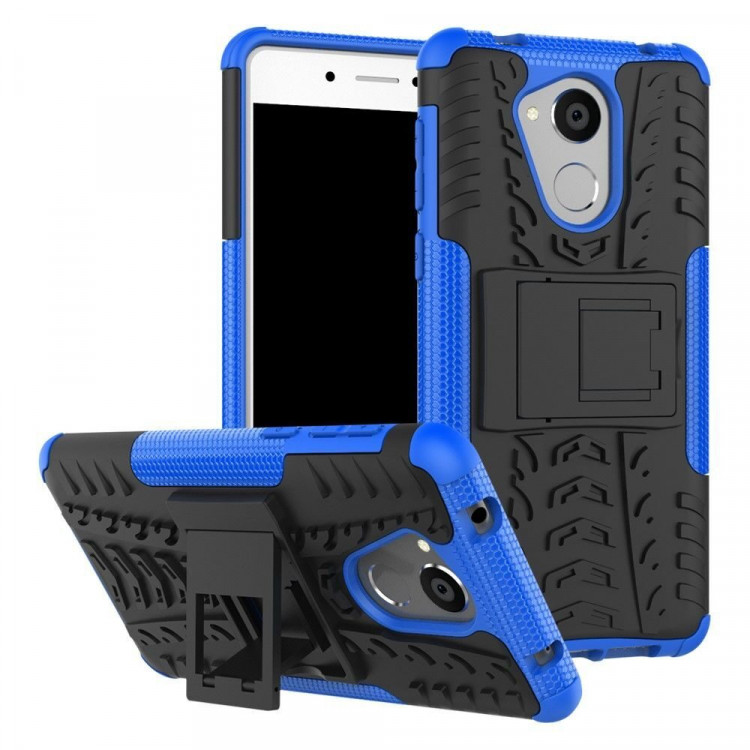 Чехол Hybrid Armor для Huawei Enjoy 6s / Huawei Honor 6c (черный + голубой)