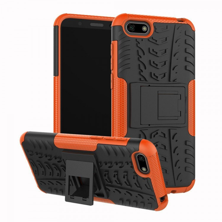 Чехол Hybrid Armor для Huawei Y5 Prime (2018) / Y5 lite (2018) / Huawei Honor 7A (DUA-L22) Российская версия (черный + оранжевый)