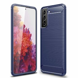 Чехол-накладка Carbon Fibre для Samsung Galaxy S22 (темно-синий)