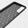 Чехол-накладка Carbon Fibre для Samsung Galaxy S22 (темно-синий)