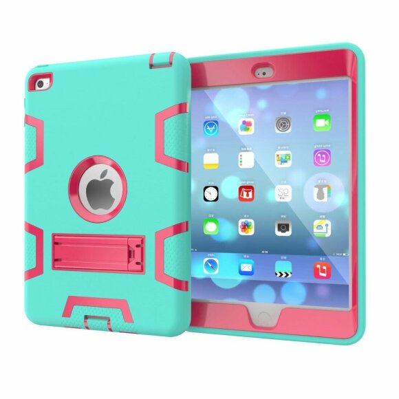 Гибридный TPU чехол для Apple iPad Mini (2019) / iPad Mini 4 (голубой + розовый) Гибридный TPU чехол для Apple iPad Mini (2019) / iPad Mini 4 (голубой + розовый)