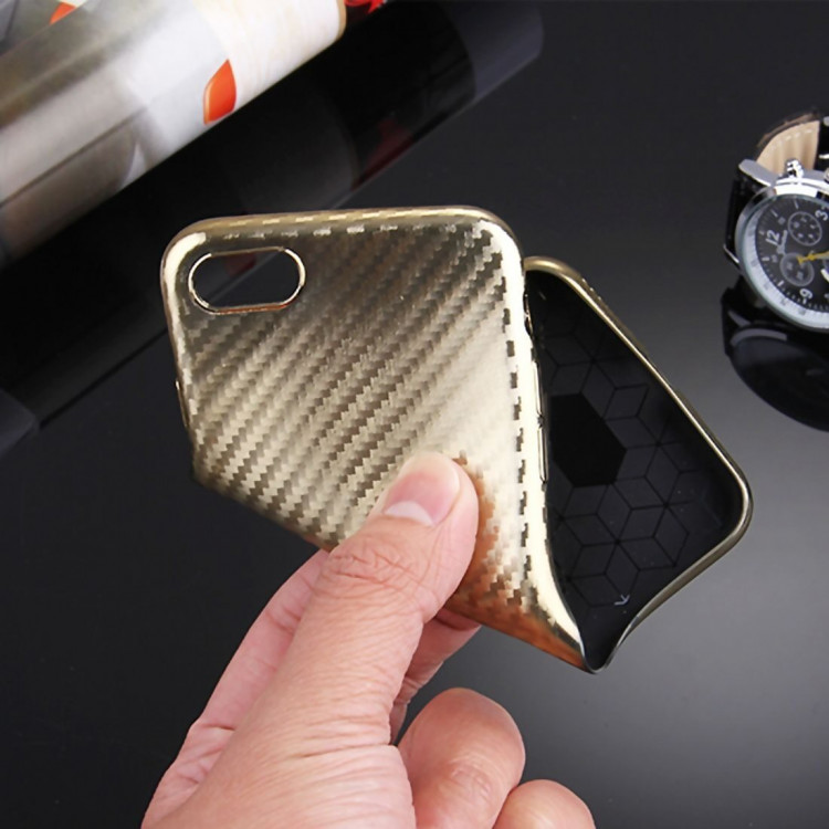 Чехол-накладка Artistic Carbon для iPhone 6 Plus / 6S Plus (золотой)