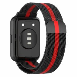 Миланский браслет для для Huawei Watch Fit 2 (черный+красный)