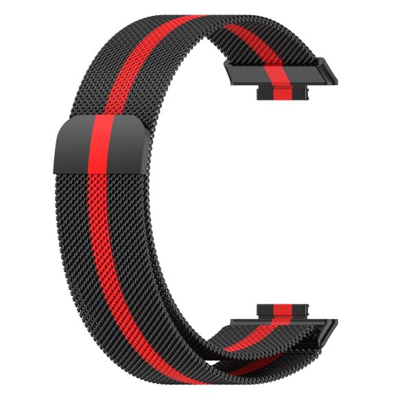 Миланский браслет для для Huawei Watch Fit 2 (черный+красный)