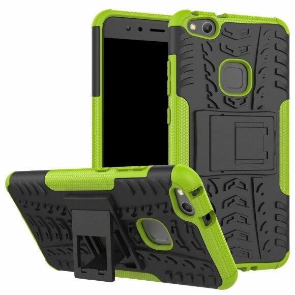 Чехол Hybrid Armor для Huawei P10 Lite (черный + зеленый)