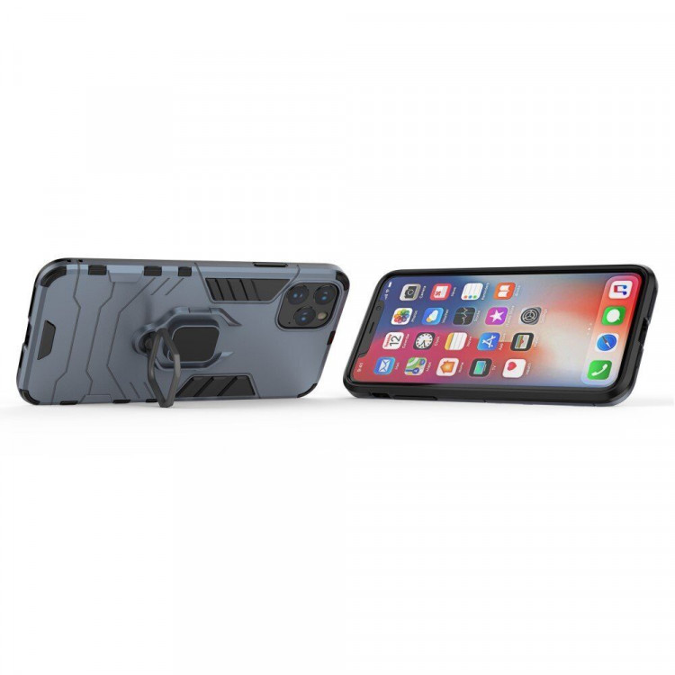 Чехол Armor Ring Holder для iPhone 11 Pro Max (темно-синий)
