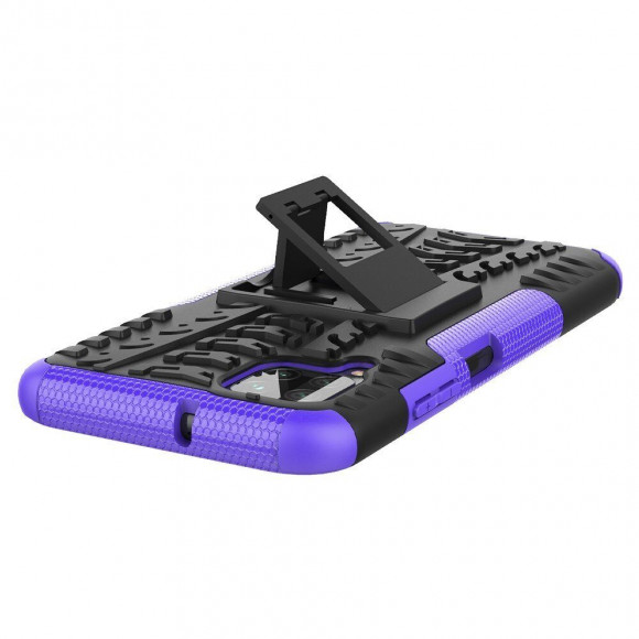 Чехол Hybrid Armor для Huawei P40 lite (черный + фиолетовый)