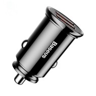 Автомобильное зарядное устройство Baseus Circular 30W Dual QC3.0 Quick Charger (черный) Автомобильное зарядное устройство Baseus Circular 30W Dual QC3.0 Quick Charger (черный)