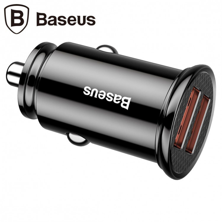 Автомобильное зарядное устройство Baseus Circular 30W Dual QC3.0 Quick Charger (черный)