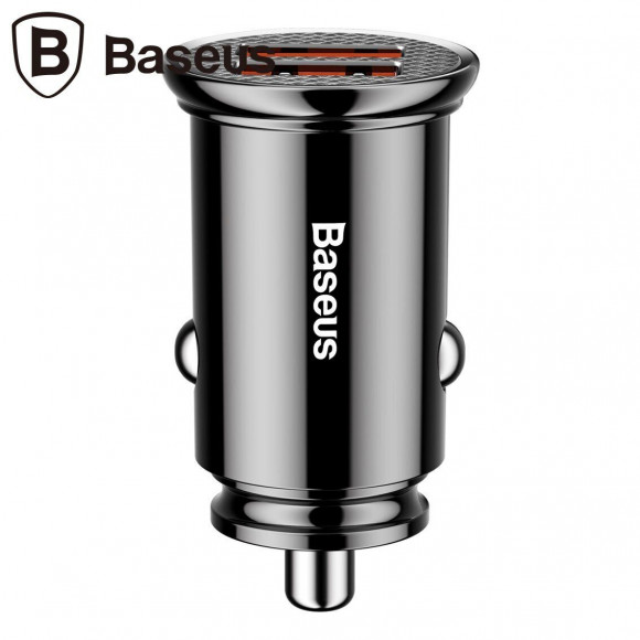 Автомобильное зарядное устройство Baseus Circular 30W Dual QC3.0 Quick Charger (черный)
