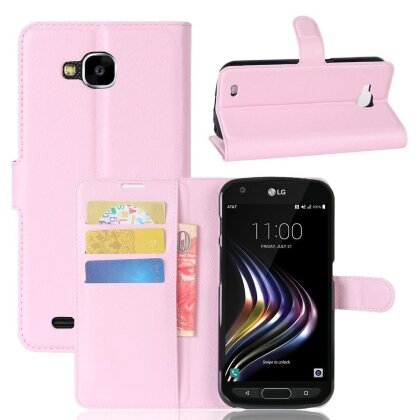 Чехол с визитницей для LG X venture M710DS (розовый)