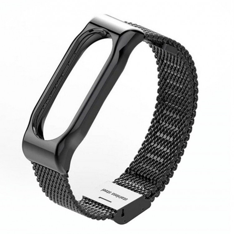 Сетчатый браслет для Xiaomi Mi Band 2 (черный)