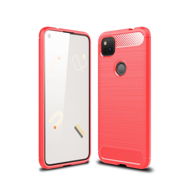 Чехол-накладка Carbon Fibre для Google Pixel 4a (красный)