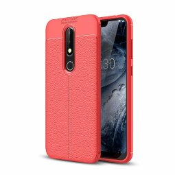 Чехол-накладка Litchi Grain для Nokia 6.1 Plus / X6 (2018) (красный)