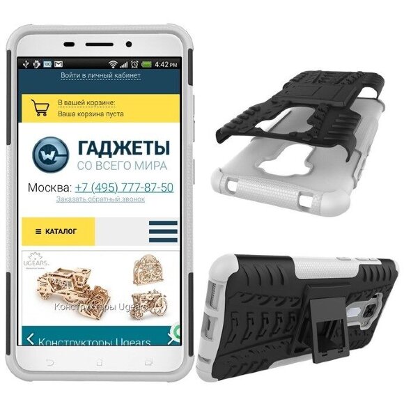 Чехол Hybrid Armor ASUS 3 Laser ZC551KL (черный + белый)