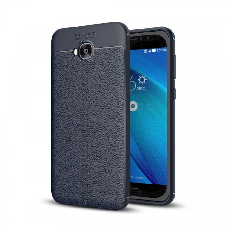 Чехол-накладка Litchi Grain для ASUS ZenFone 4 Selfie ZD553KL (темно-синий)