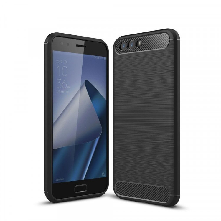 Чехол-накладка Carbon Fibre для Asus Zenfone 4 ZE554KL (черный)